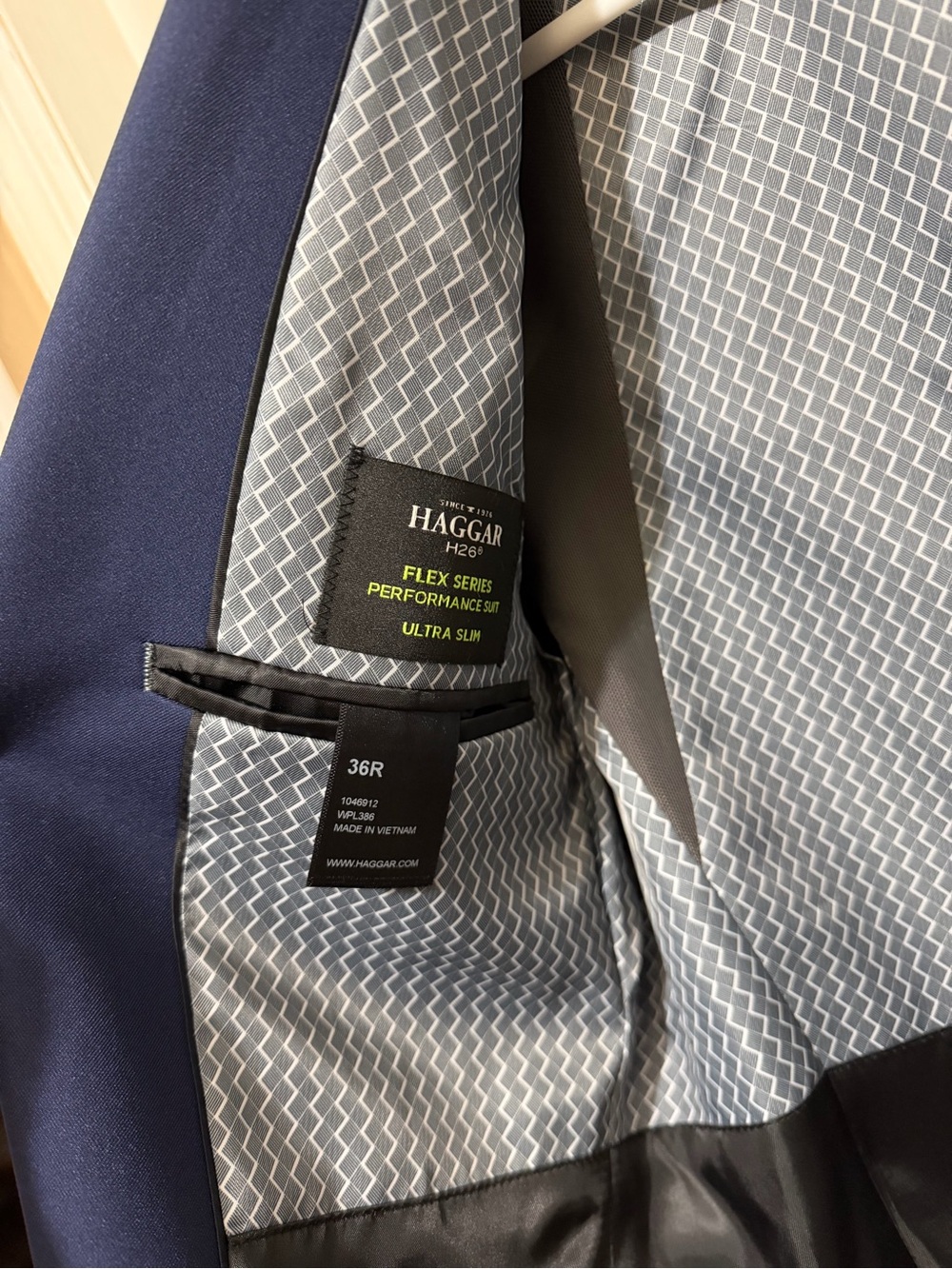 New! Haggar mens midnight blue ultra slim suit coat - Picture 7 of 9